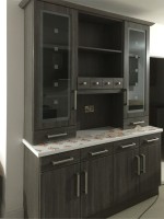 Walnut finished kitchen dresser - designed and fitted by Barrett Kitchens, County Donegal, Ireland