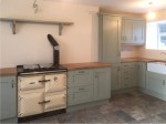 Handpainted Sage Green Kitchen - with Solid Oak Worktop designed and fitted by Barrett Kitchens, Letterkenny, County Donegal, Ireland