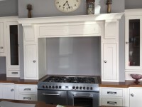 Cream hand-painted in frame kitchen showing hob unit - designed and fitted by Barrett Kitchens, County Donegal, Ireland