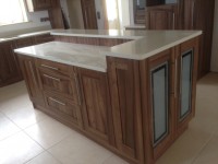 Walnut island with Quartz worktop