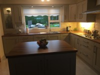 Painted walnut kitchen with walnut worktop